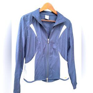 Nike Women's Full-Zip Jacket Blue/White Size L Fitted Style